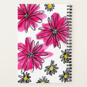 ピンクお洒落と白の花 ノートブック (裏面)