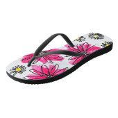 ピンクお洒落と白の花 ビーチサンダル (アングル)