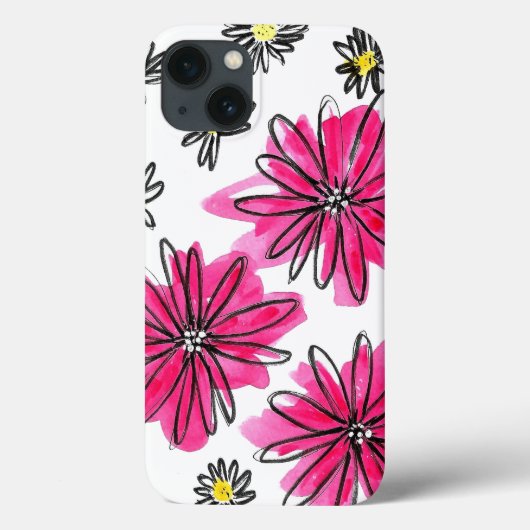 ピンクお洒落と白の花 Case-Mate iPhoneケース (裏面)