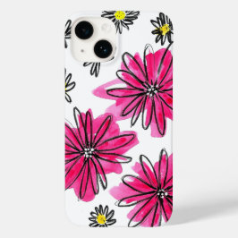 ピンクお洒落と白の花 Case-Mate iPhone 14ケース