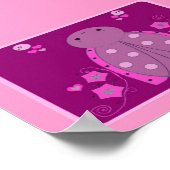 ピンクお洒落と紫のレディバグ ポスター (角)