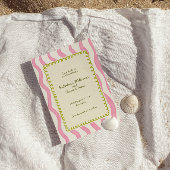 ピンクお洒落と緑の結婚式の日付を保存 招待状