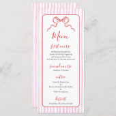 ピンクお洒落と赤のクリスマスメニューカード メニュー (正面/裏面)