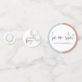 ピンクお洒落と青のバルーン性別の表示 コンフェッティ (正面)