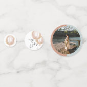 ピンクお洒落と青のバルーン性別の表示 コンフェッティ (裏面)