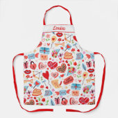 ピンクお洒落にロマンチックな要素デザイン エプロン (正面)