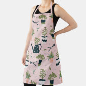 ピンクお洒落のガーデニング印刷パターン エプロン (インサイチュ)