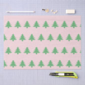 ピンクお洒落のクリスマスに緑のクリスマスツリー 薄葉紙 (クラフト)