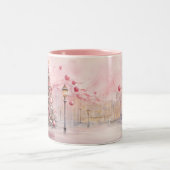 ピンクお洒落のクリスマスツリー風船 ツートーンマグカップ (中央)