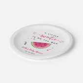 ピンクお洒落のスイカ女の子のベビーシャワー ペーパープレート (アングル)