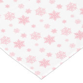 ピンクお洒落のスノーフレーク模様 ショートテーブルランナー (コーナー)