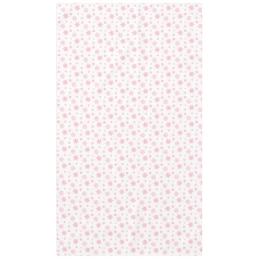 ピンクお洒落のスノーフレーク模様 テーブルクロス (正面)