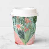 ピンクお洒落のフラマノカップ/ふた付 紙コップ (右)