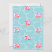ピンクお洒落のフラミンゴスプールフロート夏 招待状 (裏面)