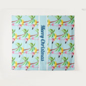 ピンクお洒落のフラミンゴ熱帯クリスマス タペストリー (正面(横))