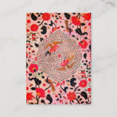 ピンクお洒落のフローラの花鳥 名刺 (裏面)