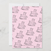 ピンクお洒落のベビーガール赤ちゃんシャワー 招待状 (裏面)