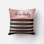 ピンクお洒落のボスストライプのレディ クッション (裏面)