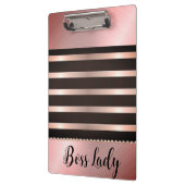 ピンクお洒落のボスストライプのレディ クリップボード (左)