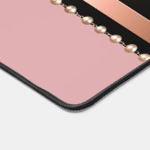 ピンクお洒落のボスストライプのレディ デスクマット (コーナー)