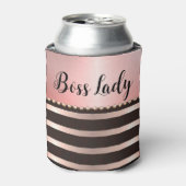 ピンクお洒落のボスストライプのレディ 缶クーラー (缶正面)
