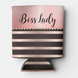ピンクお洒落のボスストライプのレディ 缶クーラー