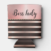 ピンクお洒落のボスストライプのレディ 缶クーラー (裏面)