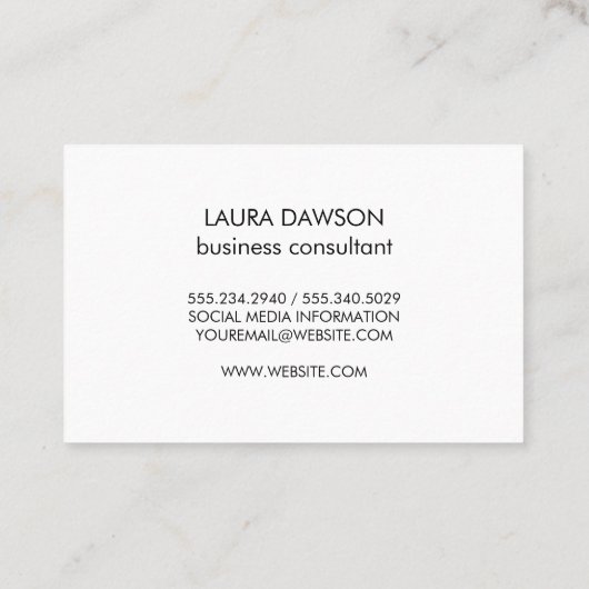 ピンクお洒落のモノグラムの円とストライプ 名刺 (裏面)