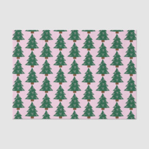 ピンクお洒落のリボンのクリスマスツリー 薄葉紙