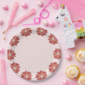 ピンクお洒落の冬のクリスマスポインセチア ペーパープレート (パーティー)