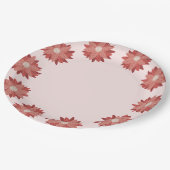 ピンクお洒落の冬のクリスマスポインセチア ペーパープレート (アングル)