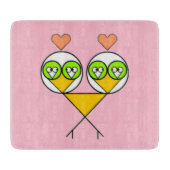 ピンクお洒落の可愛いハート カッティングボード (正面)