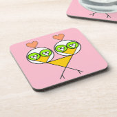 ピンクお洒落の可愛いハート コースター (左側)