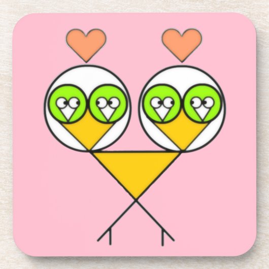 ピンクお洒落の可愛いハート コースター (正面)