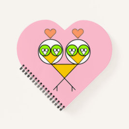 ピンクお洒落の可愛いハート ノートブック