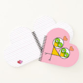 ピンクお洒落の可愛いハート ノートブック (内部)