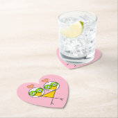 ピンクお洒落の可愛いハート ペーパーコースター (インサイチュ)