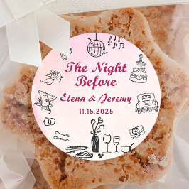 ピンクお洒落の手予測できな引き結婚のステッカー ラウンドシール