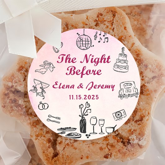 ピンクお洒落の手予測できな引き結婚のステッカー ラウンドシール