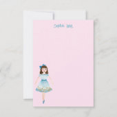 ピンクお洒落の水の色のナツクラッカークララ サンキューカード (正面)