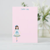 ピンクお洒落の水の色のナツクラッカークララ サンキューカード (スタンド正面)