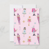 ピンクお洒落の水の色のナツクラッカークララ サンキューカード (裏面)