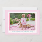 ピンクお洒落の水色のナツクラッカーバレエ写真 シーズンカード (正面)