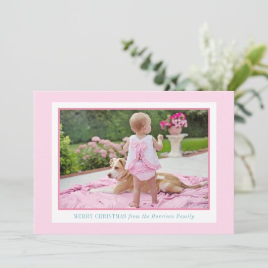 ピンクお洒落の水色のナツクラッカーバレエ写真 シーズンカード (スタンド正面)