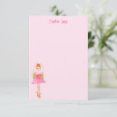 ピンクお洒落の水色のナツクラッカーバレリーナ サンキューカード (スタンド正面)
