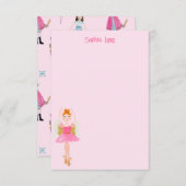 ピンクお洒落の水色のナツクラッカーバレリーナ サンキューカード (正面/裏面)