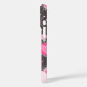 ピンクお洒落の灰色のハートと花のフローラ名 Case-Mate iPhoneケース (裏面 / 左)