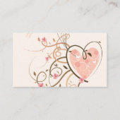 ピンクお洒落の甘いハートバタフライ結婚スワール プレイスカード (裏面)