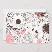 ピンクお洒落の花ベビーシャワー招待状 招待状 (裏面)