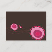ピンクお洒落の花点が鳥を愛結婚す プレイスカード (裏面)